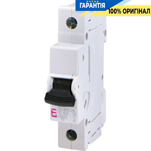 Автоматический выключатель 1p, C, 63A, (4,5 kA) ETIMAT S4 ETI 1910036