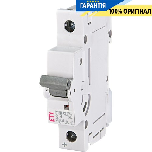 Автоматический выключатель ETIMAT P10 DC 1p C 4A 10kA ETI 260401104