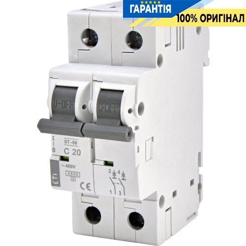 Автоматический выключатель ST-68 2p С 20А (4,5 kA) ETI 2186317