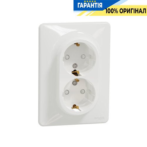 Розетка 2-а з з/к зі шторками Schneider Electric «Sedna Design» SDD311221 (колір - білий)