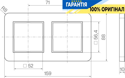 Рамка 2-постовая Hager C.8 WAD9200TA титановый металлик