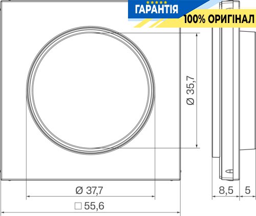Клавиша для поворотного диммера/потенциометра Hager WAN7060WM светло-белая матовая