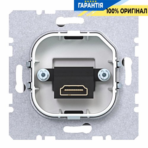 Мультимедийная розетка HDMI 2.1 A.x/C.x Hager WAF4379TA титановый металлик