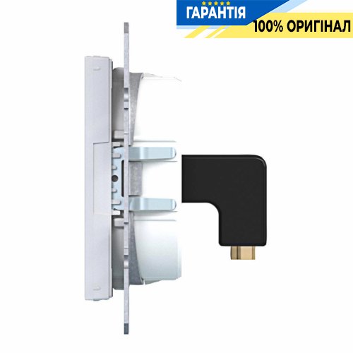 Мультимедійна розетка HDMI 2.1 з кутом підключення 90°, серії A.x/C.x, Hager WAF4380WG, світло-білий глянцевий