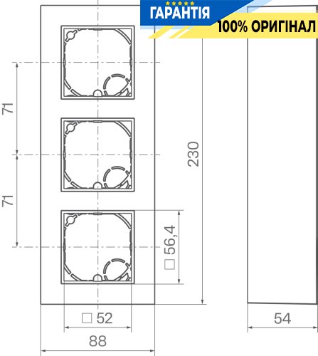 Корпус 3-й для зовнішнього монтажу, висока модель AP A.8, титановий металік, Hager WAF8310TA