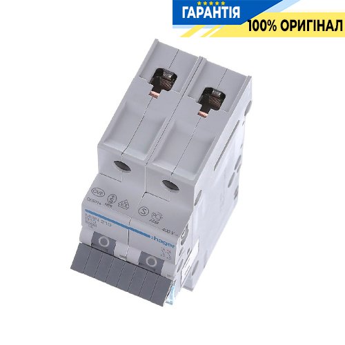 Автоматичний вимикач Hager 2-полюсний, 63A , B, 6kA, MBN263