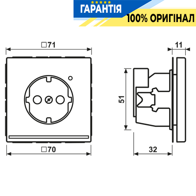Розетка з заземленням з LED підсвіткою, пружинний затиск JUNG LC1520-OLNW209 outremer pâle (32023)