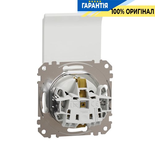 Розетка с з/к со шторками с крышкой Schneider Electric «Sedna Design» SDD111024 (цвет - белый)