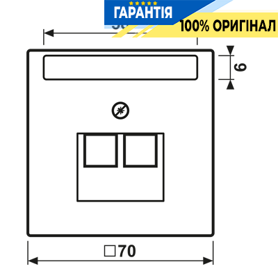 Накладка для комп’ютерної розетки UAE JUNG LC969-1UA221 vert clair, серія 32052