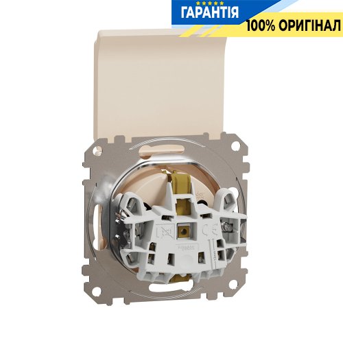 Розетка з з/к зі шторками із кришкою Schneider Electric «Sedna Design» SDD112024 (колір - бежевий)