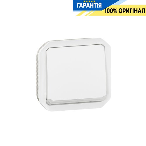 Переключатель с подсветкой 1-клавишный 10А 250В механический Legrand Plexo New 069613L белый