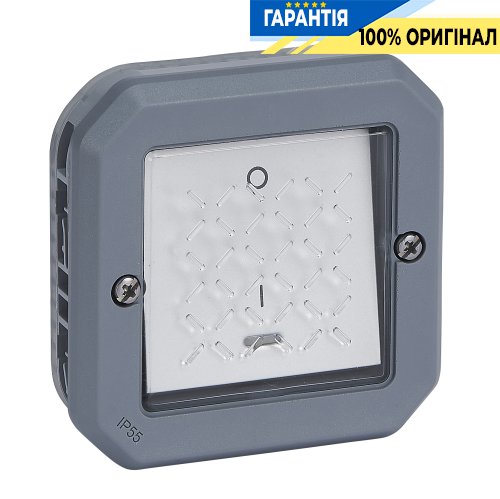 Выключатель 1-кл. 2-пол. 16А 250В с индикацией Legrand Plexo New 069528L серый