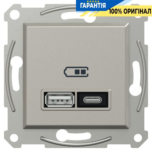 Розетка USB тип A+C 21 Вт Asfora Schneider Electric EPH2700569 бронза