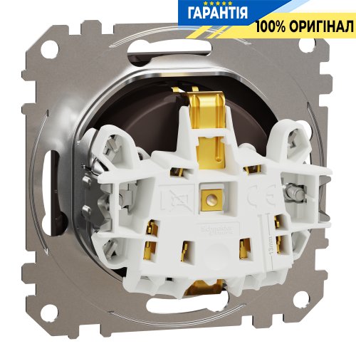 Розетка з заземленням та шторками 250В 16А Sedna Elements SDD181022U Schneider Electric венге
