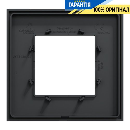 Рамка 1-постова Schneider Electric Unica Deco Subtle NU600243, антрацит/срібло