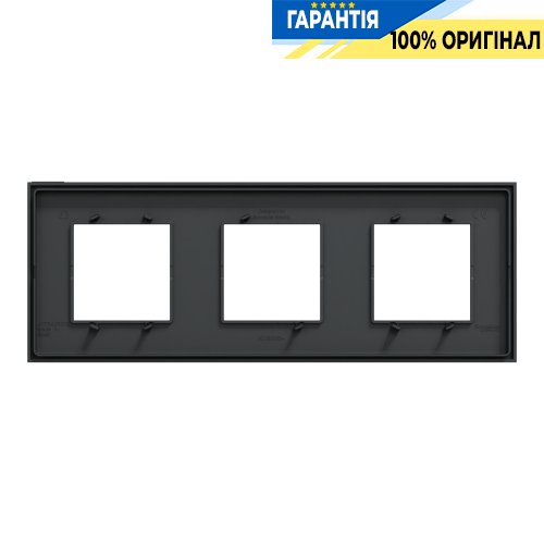 Рамка 3-постова Schneider Electric Unica Deco Subtle NU600641, антрацит/мідь