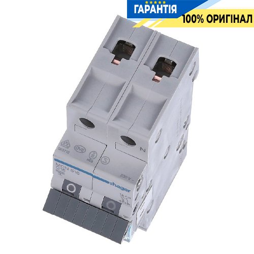 Автоматический выключатель Hager 1P+N, 40A, C, 6kA, 2 модульный, MCN540