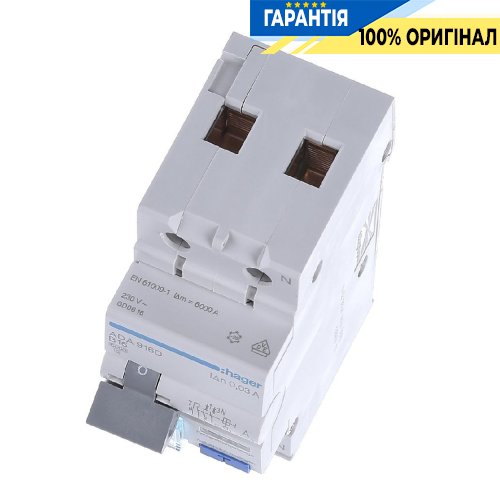 Дифавтомат 1P+N, 6kA, B-25A, 30mA, A, Hager ADA925D