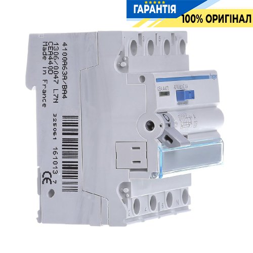 Дифференциальное реле 4P, 6kA, 63A, 100mA, A, Hager CEA463D