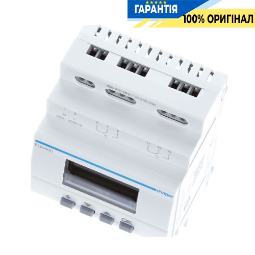 Таймер цифровий мултіфункціональний, 2-канали + Bluetooth, запас ходу 10 років Hager EGN400