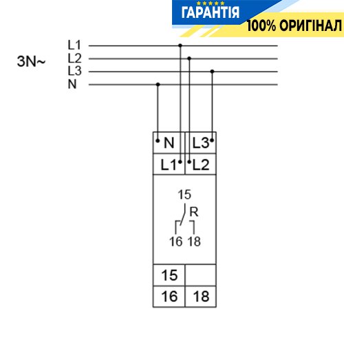Реле контроля напряжения и фаз, 1-Ф, 1P+N / 3P+N, 1ПК, Hager EUD100