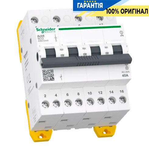 Перемикач Schneider Electric Acti9 3-х позиційний (I-0-II) iSSW, 4-п., 40 A, 400/415V, арт. A9SCO440