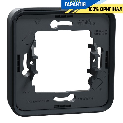 Рамка одноместная без винтов IP55, черная, Schneider Electric Mureva Styl MUR34107