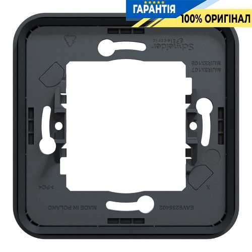 Рамка одноместная без винтов IP55, черная, Schneider Electric Mureva Styl MUR34107