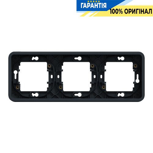 Рамка трехместная горизонтальная IP55, черная, Schneider Electric Mureva Styl MUR34109