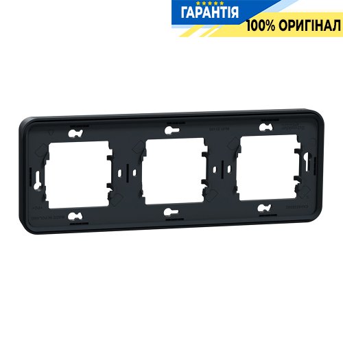 Рамка трехместная горизонтальная IP55, черная, Schneider Electric Mureva Styl MUR34109
