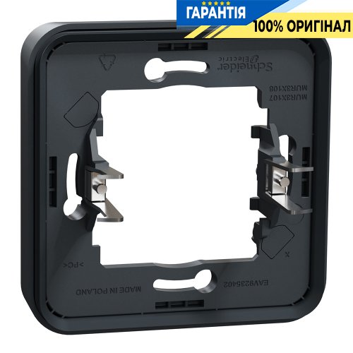 Рамка одноместная с зажимами IP55, черная, Schneider Electric Mureva Styl MUR34108