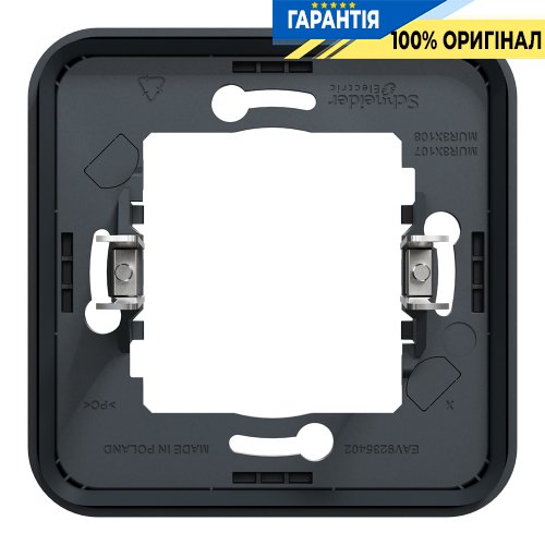 Рамка одноместная с зажимами IP55, черная, Schneider Electric Mureva Styl MUR34108