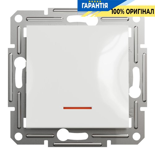 Переключатель 1-клавишный с подсветкой Schneider Electric Asfora EPH1570121, белый (без рамки)