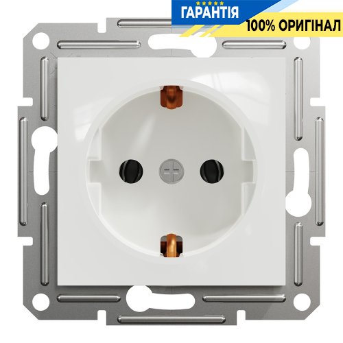 Розетка із заземленням Schneider Electric Asfora EPH2970121, біла (без рамки)