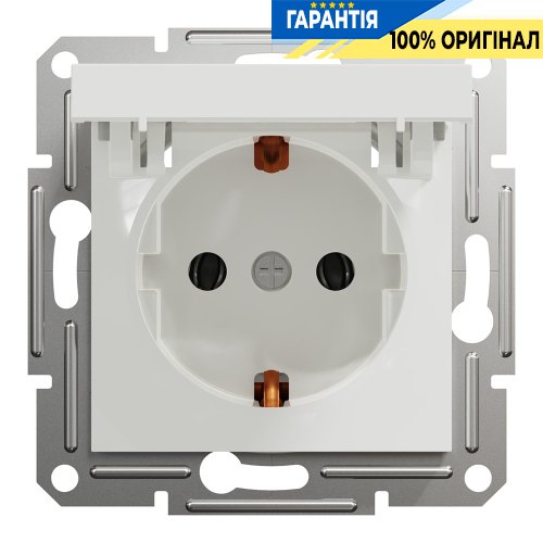 Розетка із кришкою із заземленням Schneider Electric Asfora EPH3170121, біла (без рамки)