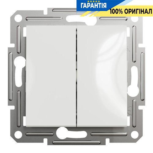 Переключатель 2-клавишный Schneider Electric Asfora EPH0670121, белый (без рамки)