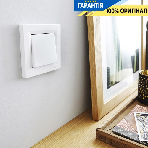 Кнопка 1-клавишный самозажимной контакт Schneider Electric Asfora EPH0770121, белая (без рамки)