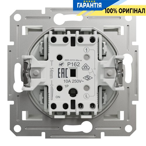Кнопка 1-клавишный самозажимной контакт Schneider Electric Asfora EPH0770121, белая (без рамки)