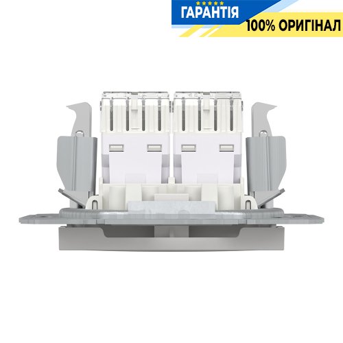 Розетка комп'ютерна 2-а RJ45 CAT 6/UTP Schneider Electric Asfora EPH4870121, біла (без рамки)