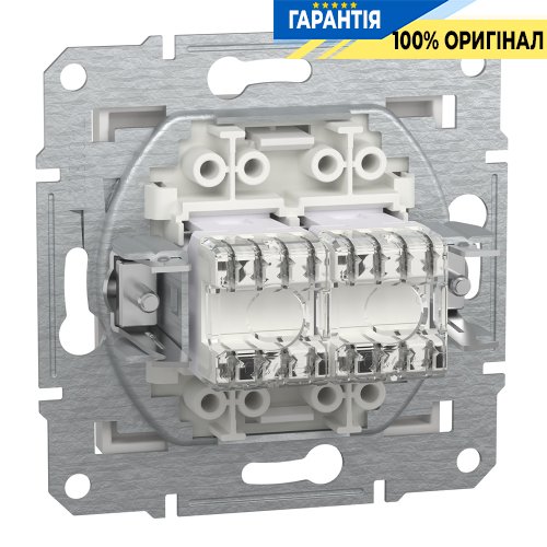 Розетка комп'ютерна 2-а RJ45 CAT 6/UTP Schneider Electric Asfora EPH4870121, біла (без рамки)