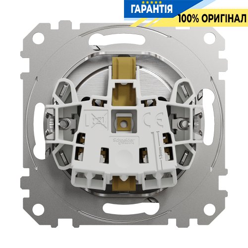 Розетка с з/к со шторками Schneider Electric «Sedna Elements» SDD170022 (цвет - матовый алюминий)