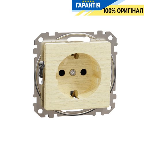 Розетка с з/к со шторками Schneider Electric «Sedna Elements» SDD180022 (цвет - береза)
