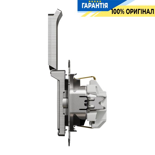 Розетка с з/к со шторками с крышкой Schneider Electric «Sedna Elements» SDD170024 (цвет - алюминий матовый)