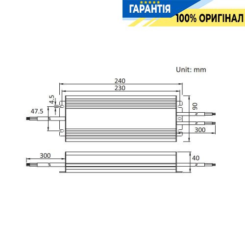 Блок питания 24V 250Вт IP67 Jinbo 19031 JLV-24250KA-L герметичный, алюминиевый корпус