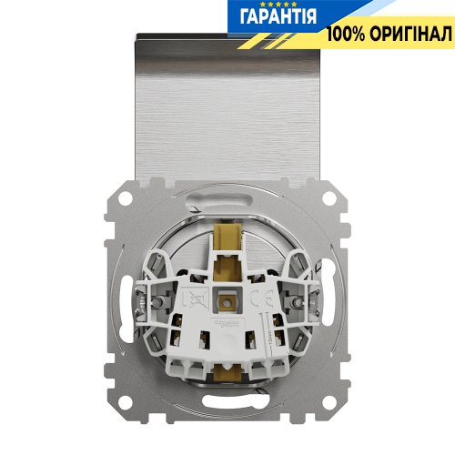 Розетка с з/к со шторками с крышкой Schneider Electric «Sedna Elements» SDD170024 (цвет - алюминий матовый)