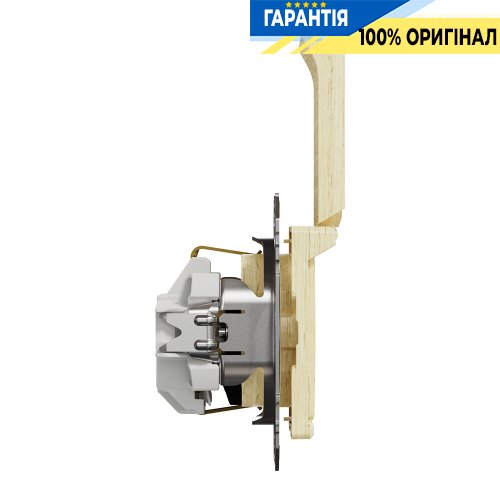 Розетка з з/к зі шторками із кришкою Schneider Electric «Sedna Elements» (колір - береза) SDD180024
