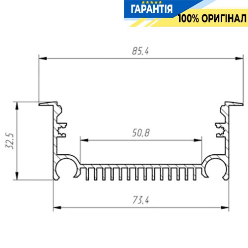 Алюмінієвий профіль LProf ЛСВ 70 2м