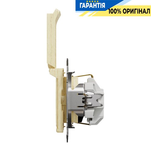 Розетка з з/к зі шторками із кришкою Schneider Electric «Sedna Elements» (колір - береза) SDD180024