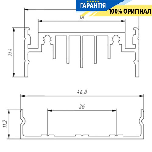 Алюмінієвий профіль LProf ЛН 50 2м
