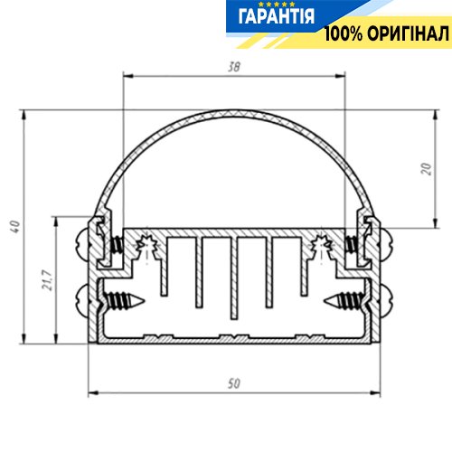 Алюмінієвий профіль LProf ЛН 50 2м